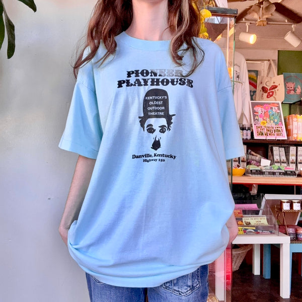 Blue pioneer playhouse tee