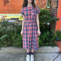 1940s/50s Plaid dress w/pockets