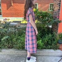 1940s/50s Plaid dress w/pockets