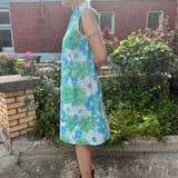 1960s floral shift dress w/ front pockets