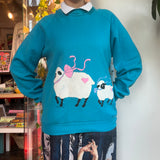 80s Sheep sweatshirt w/collar