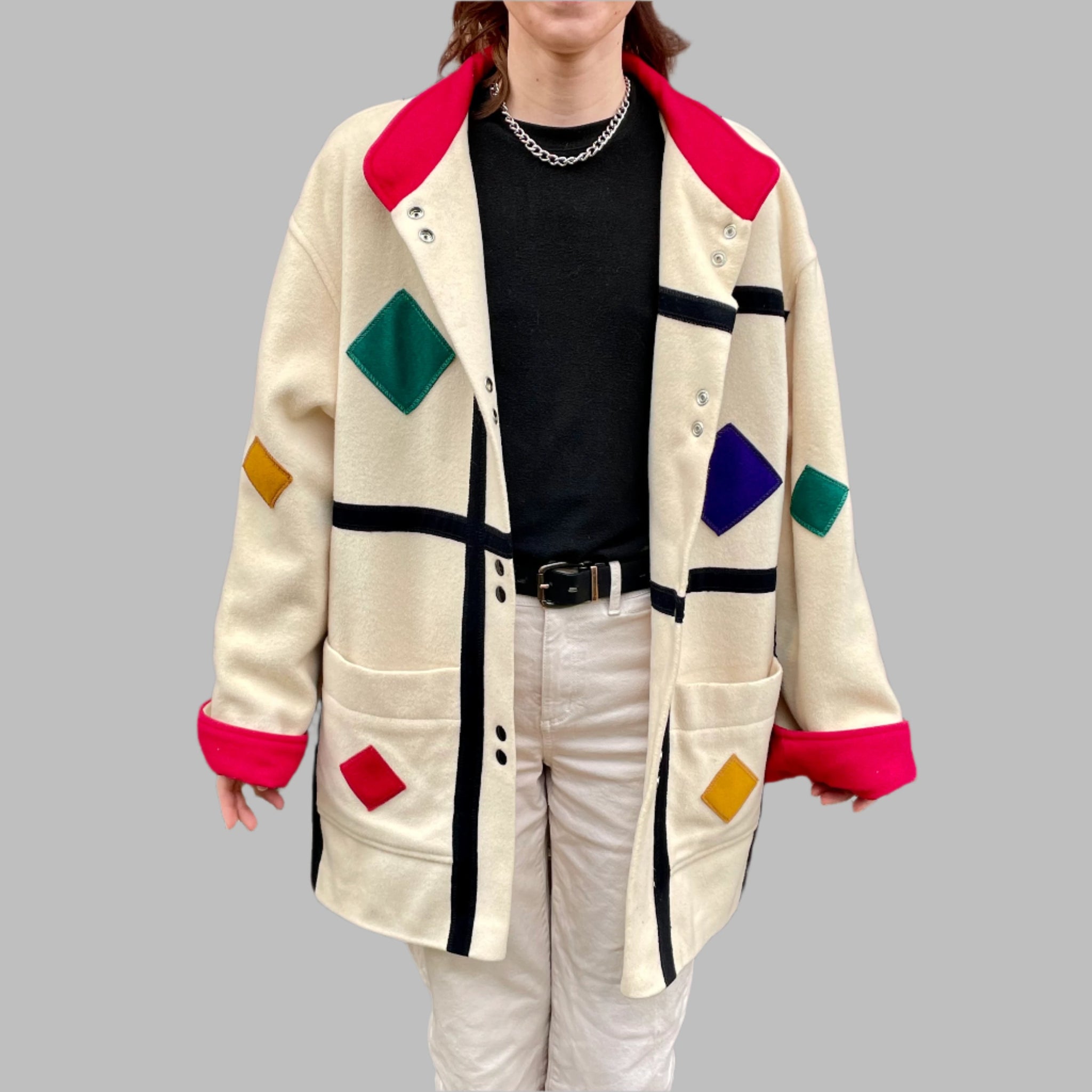 80s International scene colorblock wool coat – Hey Tiger