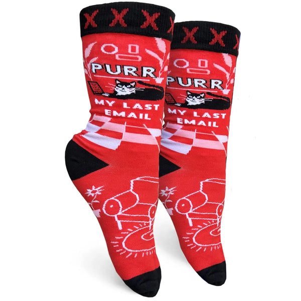 purr my last email cat socks by groovy things co available at hey tiger louisville
