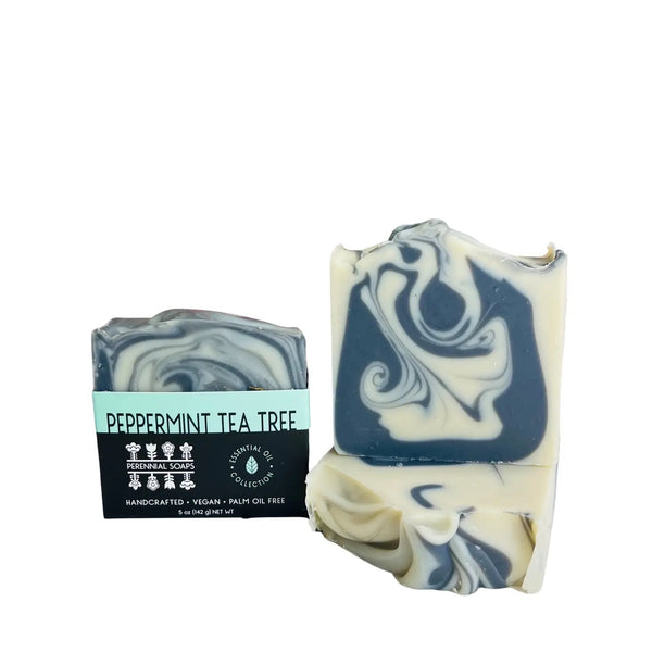 peppermint tea tree bar soap by perennial soaps available at hey tiger louisville