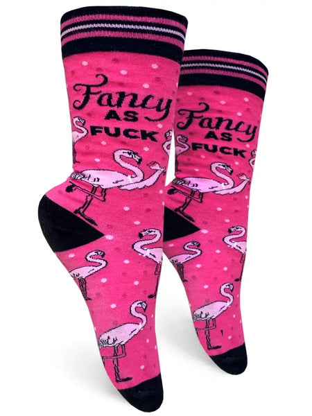 fancy as fuck flamingo women crew socks // hey tiger louisville