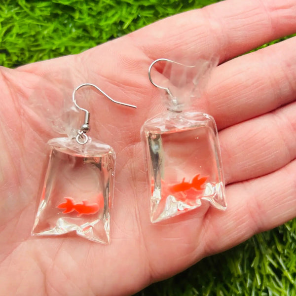 goldfish in a bag earrings by alien bratz available at hey tiger louisville