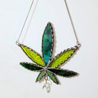 leaf stained glass sun catcher by lost and found available at hey tiger louisville