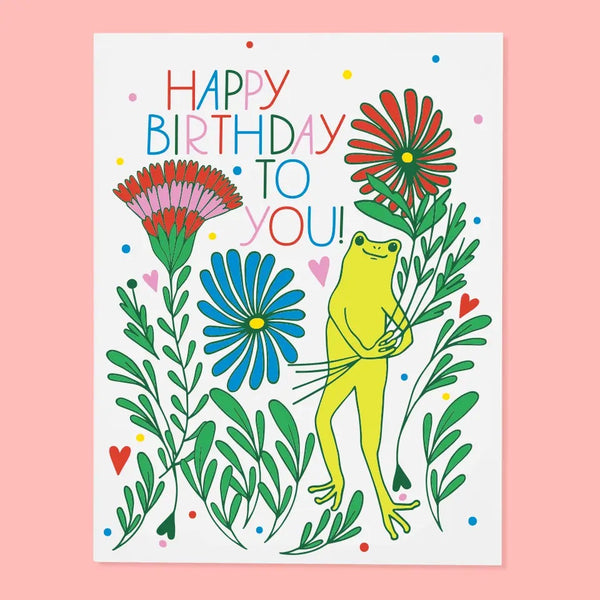 Froggy Bouquet B-day Card