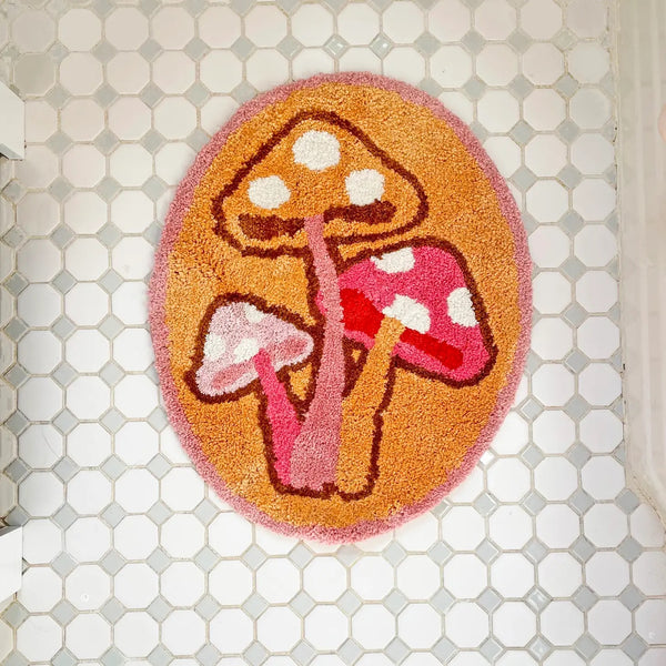 mushroom rug by a shop of things available at hey tiger Louisville 