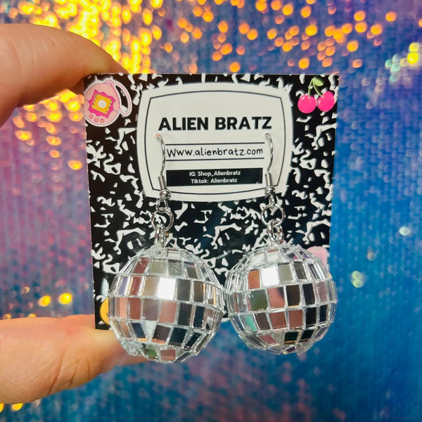 70s style disco ball earrings by alien bratz available at hey tiger louisville