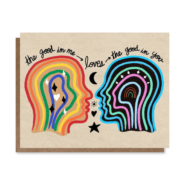 the good in me loves the good in you notecard by holler greetings available at hey tiger louisville
