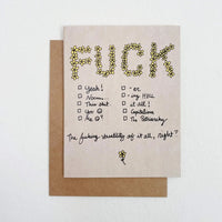 fuck checklist notecard by holler greetings available at hey tiger louisville