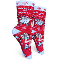 believe in magic Santa mushroom socks by groovy things co available at hey tiger louisville