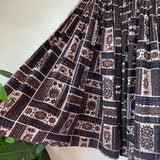 Vintage 50s 60s high waisted pleated barkcloth skirt // 26" waist  (HT2395)