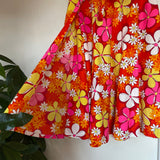 Vintage 60s retro psychedelic floral wrap skirt // OSFM (HT2394)