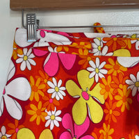 Vintage 60s retro psychedelic floral wrap skirt // OSFM (HT2394)