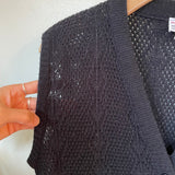 Vintage 70s 80s Nan Dorsey sweater knit vest sleeveless button front shirt // size medium M (HT2396)