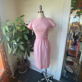 Vintage 50s / 60s Pink & White Check dress // Size XS // hey tiger louisville