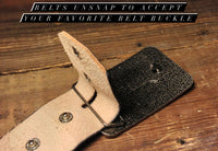 Full Grain Leather Snap Belt in Western Embossed Vintage Distressed // Made in the USA