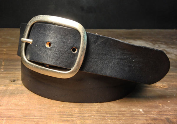 Full Grain Leather Snap Belt in Black // Made in the USA // hey tiger louisville 