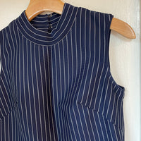 Vintage 60s 70s sleeveless pinstripe top // Size Small (HT23100)