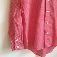 Hey Tiger Vintage 1970s Men's Mr Wrangler Red & White Check Button Down Oxford Shirt // size Medium