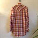 Vintage 1970s 80s Western Fashions Plaid Pearl Snap Oxford Shirt // size Medium // Hey Tiger Louisville Kentucky 