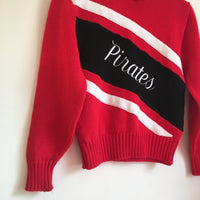 Hey Tiger Vintage 1960s Pirates BRISTOL Official Award Sweater // unisex Crew neck Size 12 // Made in USA