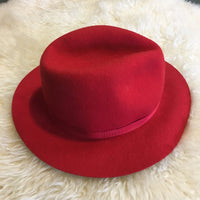 Vintage LL Bean 1980s Wool fedora in Red // size Medium // made in England // hey Tiger Louisville, Kentucky 