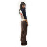 vintage 60s 70s brown denim hip hugger bells bell bottoms // low rise wide legged jeans