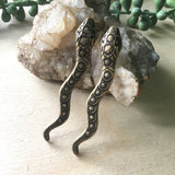 Handmade snake dangle earrings by Hello Stranger // made in USA