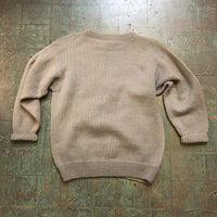 Hey Tiger Vintage Peruvian Folk Art wool blend pullover Crew Neck sweater jumper // Size Medium