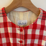 Vintage 1960s Bobbie Brooks button up plaid tunic jumper pinafore sleeveless micro mini dress // Made in the USA (HT2325)