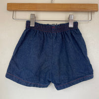 Vintage retro 70s 80s navy blue denim shorts by Stoneswear World of Fashion // Size 4T (HT2357)