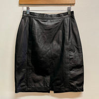 Vintage 80s 90s Amati black leather high waist skirt // size 9/10 // hey tiger