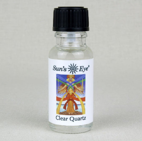 Suns Eye Clear Quartz Oil  Featuring Clear Quartz Chips with a floral top note in a base of Sandalwood, is formulated to amplify inspiration and creative visualization. Hey Tiger Louisville Kentucky 