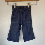 Vintage retro 1970s 80s Denim pants with contrast stitching // (HT2365)
