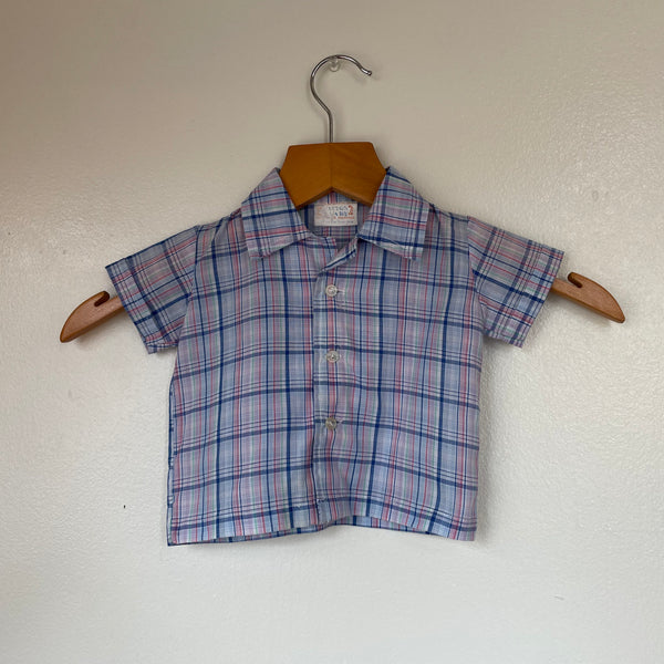 Vintage Catton Candy 70s 80s Plaid button front Oxford // (HT2362) – Hey  Tiger