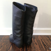 Vintage West 31st 80s leather fold over slouchy pirate boots with low heel size 8.5 // hey tiger louisville kentucky