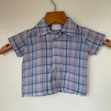 Vintage Catton Candy 70s 80s Plaid button front Oxford // (HT2362)
