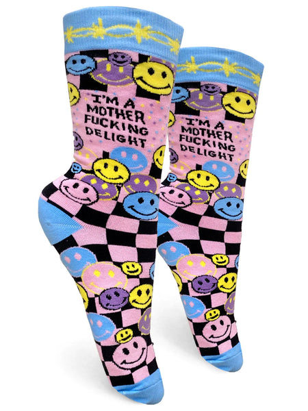 MOTHER FUCKING DELIGHT WOMENS CREW SOCKS by groovy things co // hey tiger louisville 
