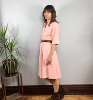 Vintage retro Peachy dress by The American Shirt Dress // size 8 // Made in the USA