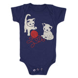 Kittens baby one piece is printed by hand on a high quality, sweatshop-free super soft infant bodysuit by Gnome Enterprises // hey Tiger Louisville Kentucky