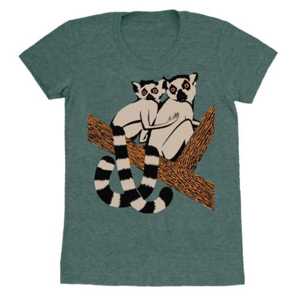 Lemurs shirt is printed by hand on a high quality, sweatshop-free, vintage inspired tri-blend tshirt by gnome enterprises // hey tiger louisville kentucky 