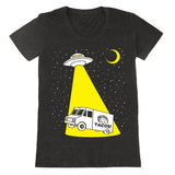 women's Taco Truck Abduction shirt is printed by hand on a high quality, sweatshop-free, vintage inspired tri-blend tshirt by Gnome Enterprises // hey tiger louisville kentucky