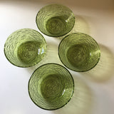 Vintage 60s 70s Anchor Hocking Soreno Green Glass Bowls // retro granny boho chic dishes tableware home goods kitchen decor // Hey Tiger Louisville Kentucky 