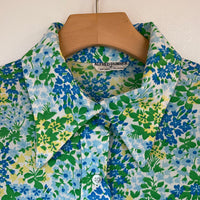 Vintage 60s 70s floral print short sleeve blouse by Alfred Dunner // size 18 (HT2338)