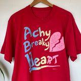 Vintage 80s 90s Red Achy Breaky Heart tee (ht2329)