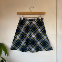 Vintage 60s 70s 80s L.S. Ayres & Co plaid wool blend mini skirt // XXS XS // hey tiger louisville