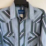 Vintage Wrangler Western Wear Pearl Snap Oxford Shirt // Unisex Size Large // hey tiger louisville 